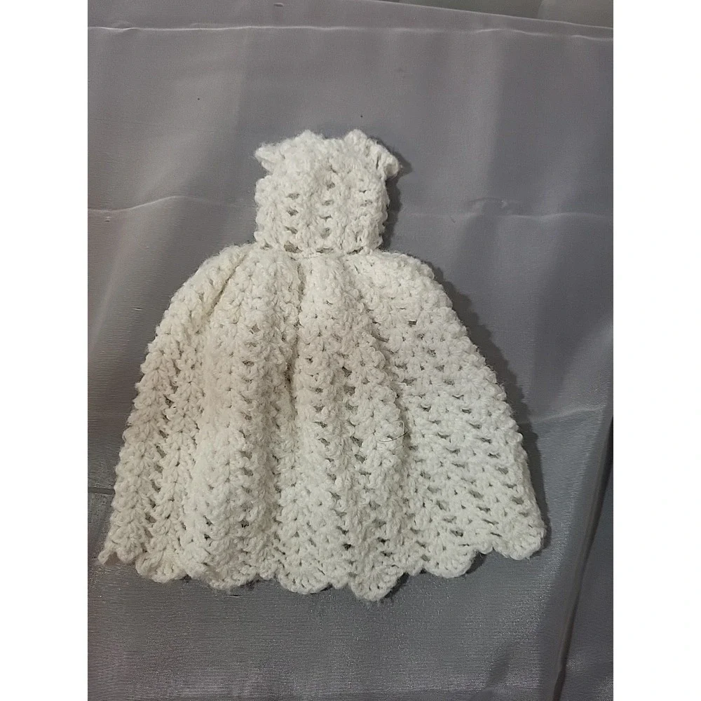 Vintage Barbie Doll‎ Crochet Knit Dress White Clothes